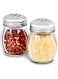 6-Ounces Glass Spices Shaker With Perforated Stainless Steel Top And Parmesan Cheese Shaker With Slotted Stainless Steel Top/Set of 2/Bulk Swirl Retro Style Dispensers With Lids/Salt &amp; Pepper Shakers
