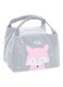 Material Durable Fox Printed Thermal Lunch Bag With Lightweight and Portable Size Grey/Pink 21x17x15cm