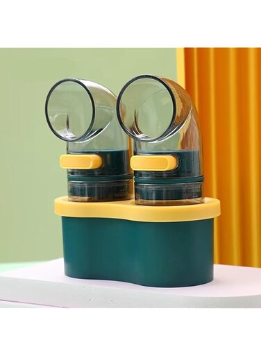 GraGra Salt Pepper Shaker Set, Household Kitchen Condiments Seasoning Salt Jar, Quantitative Control Salt Tank Seasoning Tank, Sealed and Controlled Salt and Pepper for Healthy Cooking