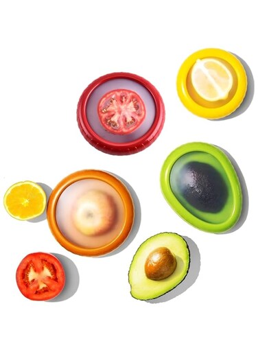 NimbusNote Avocado Saver and Tomato Holder, Set of 4 Reusable Storage Containers for Fridge, Ideal for Garlic, Onions, Lemons, and Potatoes