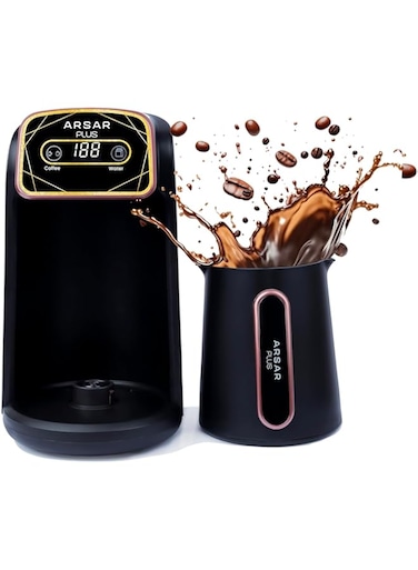 ARSAR PLUS Luxurious Golden Turkish Coffee Maker - Elegant Design with 600 Watts and Advanced Digital Sensor for Enjoying Delicious Coffee