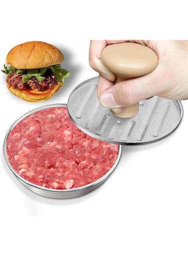 Burger Press, 12.5 cm Stainless Steel Hamburger Press Patty Maker, Non-Stick Hamburger Press for Making Patties, for Grilling and Cooking