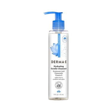 DERMA-E Hydrating Gentle Cleanser with Hyaluronic Acid 鈥?Moisturizing Facial Cleanser Tones, Moisturizes &amp; Improves Skin Texture 鈥?Gently Exfoliating Face Wash, 6 fl oz