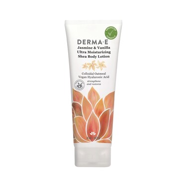 Derma E Jasmine and Vanilla Ultra Moisturizing Shea Body Lotion 鈥?Vegan Hyaluronic Acid and Vitamin E Moisturizer for Dry Skin 鈥?Cruelty Free Moisturizing Cream, 8 oz