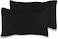 MUSA Cotton Pillow Cover Shams - Set of 2 Black Washable Pillowcases (50 x 75cm)