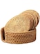 BESTonZON 13 CM Round Natural Rattan Heat Resistant Mats Hot Dishes-Insulated Hot Pads Durable Pot holder for Table Pots Pans &amp; Teapots(Vertical Coaster Set)