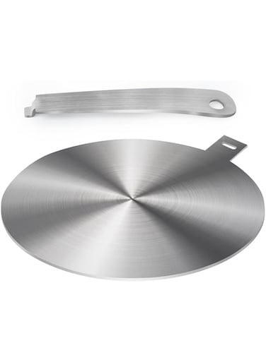 Excefore Induction Plate Adapter for Glass Cooktop, Stainless Steel Heat Diffuser for Electric Gas Glass Stove with Detachable Handle (9.45 Inches)