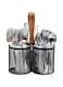 Mind Reader Utensil Holder, Silverware Organizer, Caddy, Cutlery Holder, Kitchen, Metal Mesh, 7.5"L x 7.5"W x 9.75"H, Black