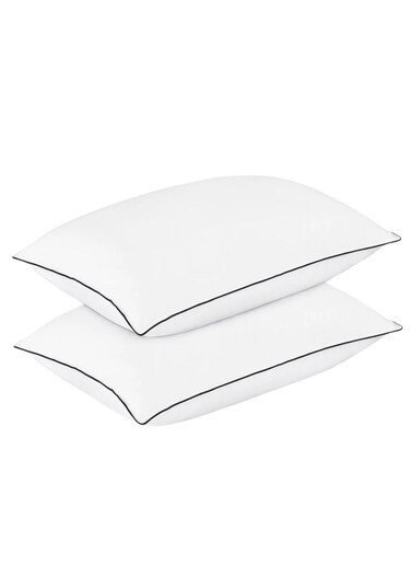 2 Piece Pack Black Edge Pillow - Single Piping Pillow 50x70cm Made in Uae