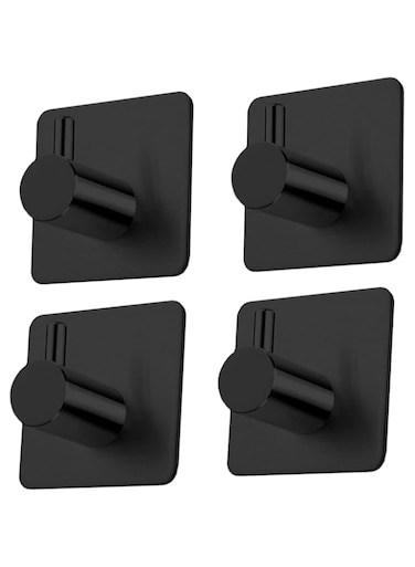Self Adhesive Wall Hooks (Pack of 04) - Durable 304 Stainless Steel Wall Hanging Hooks and the Ultimate Solution for Organizing, Decorating &amp; Maximizing Space in Your Home, Office, Kitchen &amp; Bathroom