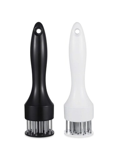 seeway 2 Pack Meat Tenderizer Tool, 21-Pin Stainless Steel Meat Tenderizer Needle with Safety Guard For Maximize the Flavor of Fish, Pork, Beef &amp; Chicken, No More Hammer or Mallet Pounding.