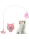 URbazaar Cat Feather Toys,Cat Wand Toy with Powerful Suction Cup Feathers Detachable Cat Toys, Interactive Kitten Sticks for Indoor Exercise and Play (Pink)