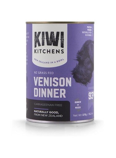 Kiwi Kitchens Grass Fed Venison Dinner Canned Wet Dog Food 375G