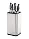 Universal Knife Block Holder Stainless Steel Modern Rectangular Design with Scissors-Slot, Knife Holder Counter-top Storage, Holds 12 8&acirc;&euro;-Blade Knives, 23x11cm (knives not included)
