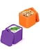 Leakproof Dips Containers Compatible Bento Lunch Box Salad Small food safe Silicone Snack Condiment Silicone School Lunch Food Fruit Box Kids Picnic Travel (2 Pack)(Purple/Orange)&hellip; ((Orange/Purple))