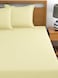 MAXQON Fitted Bed Sheet +1Pcs Pillow Covers, Single Size 90x190+15cm, Color Cream