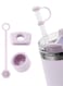 Silicone Spill Stopper Kit for Stanley Cup &acirc;&euro;&ldquo; Tumbler Accessories Set for 30oz &amp; 40oz &acirc;&euro;&ldquo; Includes Straw Cover, Lid Leak Plug, Square Spill Stopper &acirc;&euro;&ldquo; Compatible with Stanley Quencher H2.0 FlowState &acirc;&euro;&ldquo; Orchid