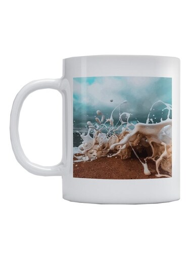 Sea Printed Mug White/Brown/Blue