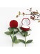 Novelty Red Rose Flower Velvet Rings Jewellery Box Wedding Valentine's Day Gift Box (Red, One Size)