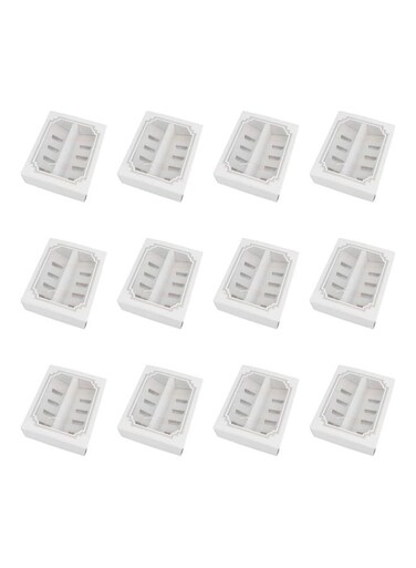 12-Piece Macaron Box White/Clear