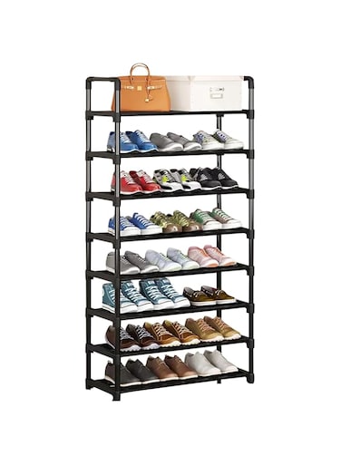 Beauenty Multi-Layer Shoe Rack, Large Capacity Shoe Organizer, DIY Shoe Holder Rack for Home or Apartment (8 Layer,Single Row)