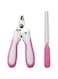 MARGOUN Pet Nail Clipper Cat Dog Nail Trimmer Non-slip Toenail Clippers with Safety Guard Pet Claw Clipper with Nail File for Dogs and Cats (pink)