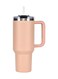 40oz Insulated Tumbler with Handle,Lid and Straw, Stainless Steel Insulated Travel Mug Iced Coffee Cup, Travel Coffee Mug,Leak Proof and BPA Free, Keep Cold and Hot, Dishwasher Safe (Pink)