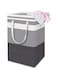 Quench 1-Pack Large Laundry Basket,Waterproof, Freestanding Laundry Hamper, Collapsible Tall Clothes Hamper With Extended Handles For Clothes Toys In The Dorm And Family-(Gradient Grey, 75L)