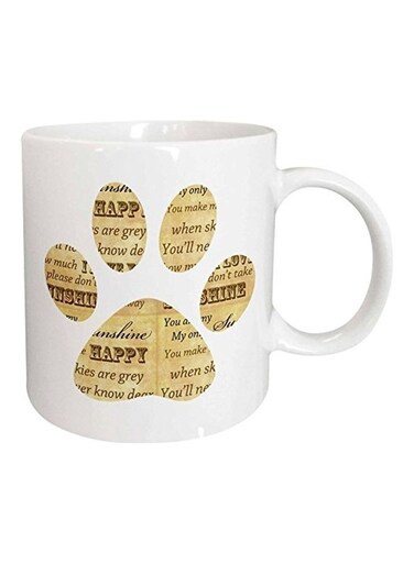 Paw Print Ceramic Mug Multicolour