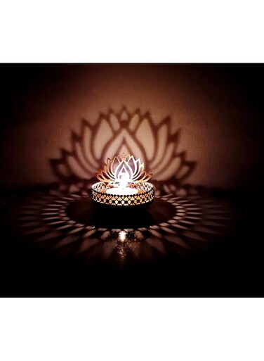 Billion Deals Om Lotus Shape Diwali Shadow Diya Deepawali Traditional for Home/Office Religious Tea Light Candle Holder Stand Diwali Gift
