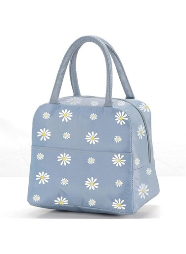 ELECDON Floral Lunch Bag, ELECDON Cute Insulated Lunch Tote Bag Reusable Thermal Lunch Containers Meal Prep Lunch Box Organizer Lunch Cooler Bag for Women Girls Work School (Small Gray Daisy)