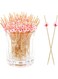 Cocktail Picks Toothpicks, for Appetizers Charcuterie Accessories, Cocktail Picks for Drinks Bamboo Toothpicks, Pink Pearl Toothpicks, for Food Fruit Long Toothpicks 4.7Inch