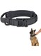 JZS Tactical Dog Collar, Adjustable Military Training Nylon Dog Collar with Control Handle and Heavy Metal Buckle for Medium and Large Dogs(Black,M)