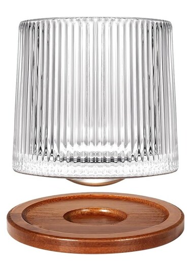 Old Fashioned Glass Cup, Whiskey Glass, Wood Coaster, Thickening, Used As Rum Glass, Cocktail Cup, Coffee, Milk to Relax And Reduce Stress, Ldeal Gift, Christmas Gifts