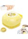 FURUBETA Dog Cat Bath Brush, with Soap and Shampoo Dispenser Dog Grooming Brush Massage Brush Soft Silicone Rubber Bristle for Short Haired Dogs Cats Shower(yellow)