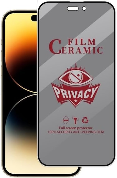 iPhone 16 Pro Matte Privacy Ceramic Screen Protector Film, Matte, Anti-Spy, Full Adhesive, Flexible,[Not A Glass], Anti-Spy Full Adhesive Flexible Film For Iphone 16 Pro 5G 2024
