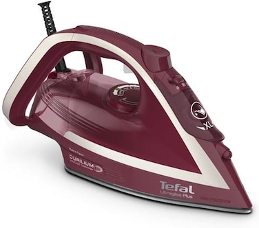 Tefal Ultimate Pure FV6820E0 Iron Steam 2800 W Red, Silver