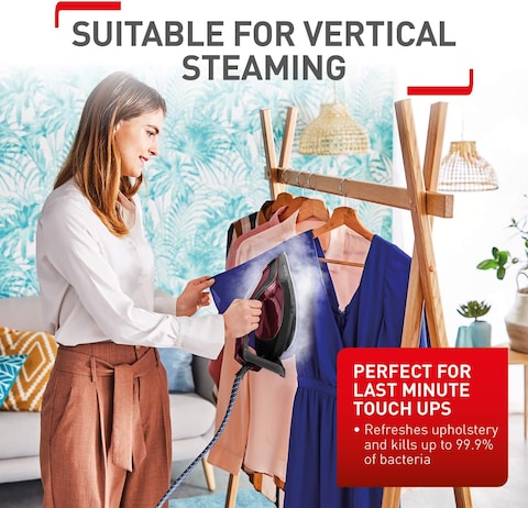 Tefal Pro Express Protect High Pressure Steam Generator Iron, 1.8 L Capacity, 7.5 Bar, 140 g/min continuous steam &amp; 560 g/min steam boost, 2600 Watt, Removable Scale Collector, Burgundy &amp; Black GV9230