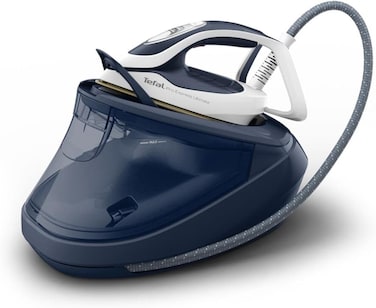 Tefal GV9720 Pro Express Ultimate Steam Iron Station   Powerful 8-Bar Pressure   Constant Steam Release: 170 g/min   Steam Boost: 590 g/min   Removable Limescale Collector   Extra Quiet   White/Blue