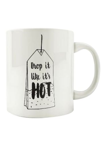 Printed Ceramic Mug White/Black
