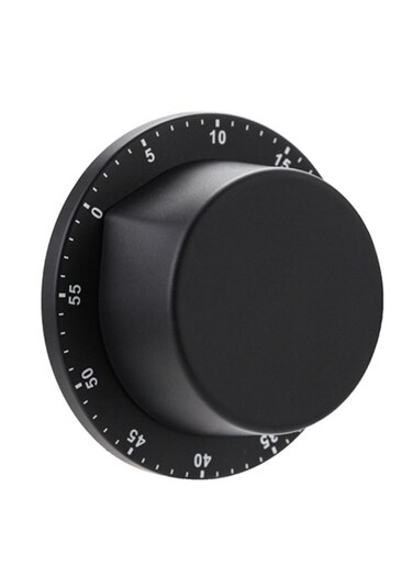 Mechanical Timer Kitchen Magnet Stainless Steel Countdown Timer Learning Reminder Alarm Clock Multifunctional Time Manager Magnetic Attachment, Cooking Reminders Smooth Surface (black)