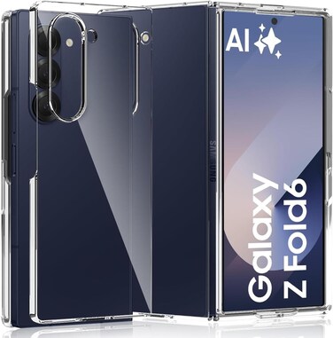 Samsung Galaxy Z Fold 6 5G, [Hard Shell] Exculsive Transparent with Anti Shockproof Slim Back Cover Case for Samsung Galaxy Z Fold6 5G - Transparent Hard