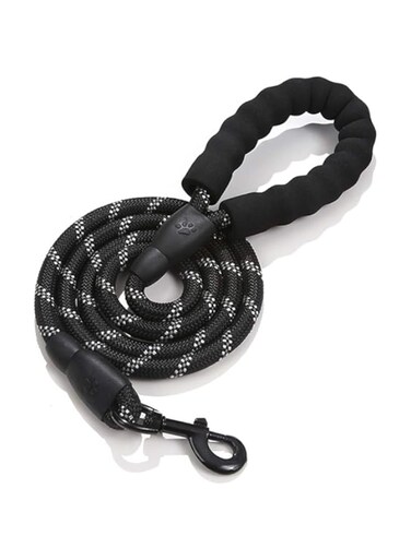 SKEIDO Strong Gear Rope Dog Leash 5ft with Comfort Padded Handle Reflective Threads Heavy Duty Clasp&ndash;Pet Accessories Dispenser Holder Pouch Metal Hook&ndash;Poop bag Roll Large Medium Dogs Supplies by FHAAS