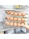 3 Tiers Egg Holder for Fridge, Auto Rolling Fridge Egg Dispenser with Lid, Stackable Egg Containers Clear Plastic Egg Tray for Fridge