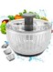 6L Salad Spinner, Large Vegetable Spinners Fruits Drainer Rotary Dryer Lettuce Manual Mixer Food Drain Basket Washing Machine Strainer with Bowl Double Detachable Kitchen Prep Container