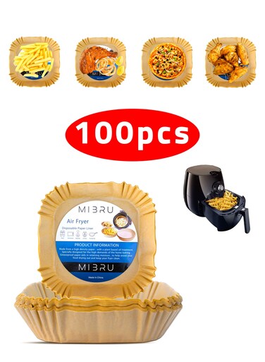 fryer paper food plate liner brown 20x20cm 100pcs