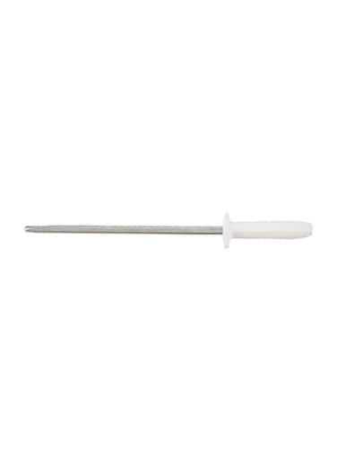 Premium 8 Inches Sharpener with Hard Chrome-plated Carbon Steel Rod and White Polypropylene Handle White/Silver 8inch White/Silver 8inchinch