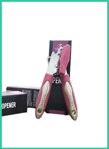 Houseware Ergonomic Can Opener With Soft Touch Handle &acirc;&euro;&ldquo; Durable Stainless Steel Cutting Wheel &amp; Easy Turn Knob For Effortless Opening (Deep Rose Pink)