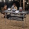 Black Folding camping table carbon steel portable roll-up picnic table for 4-6 person BBQ Party Large Size 120*60*55cm (With mesh bag）