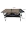 Black Folding camping table carbon steel portable roll-up picnic table for 4-6 person BBQ Party Large Size 120*60*55cm (With mesh bag）